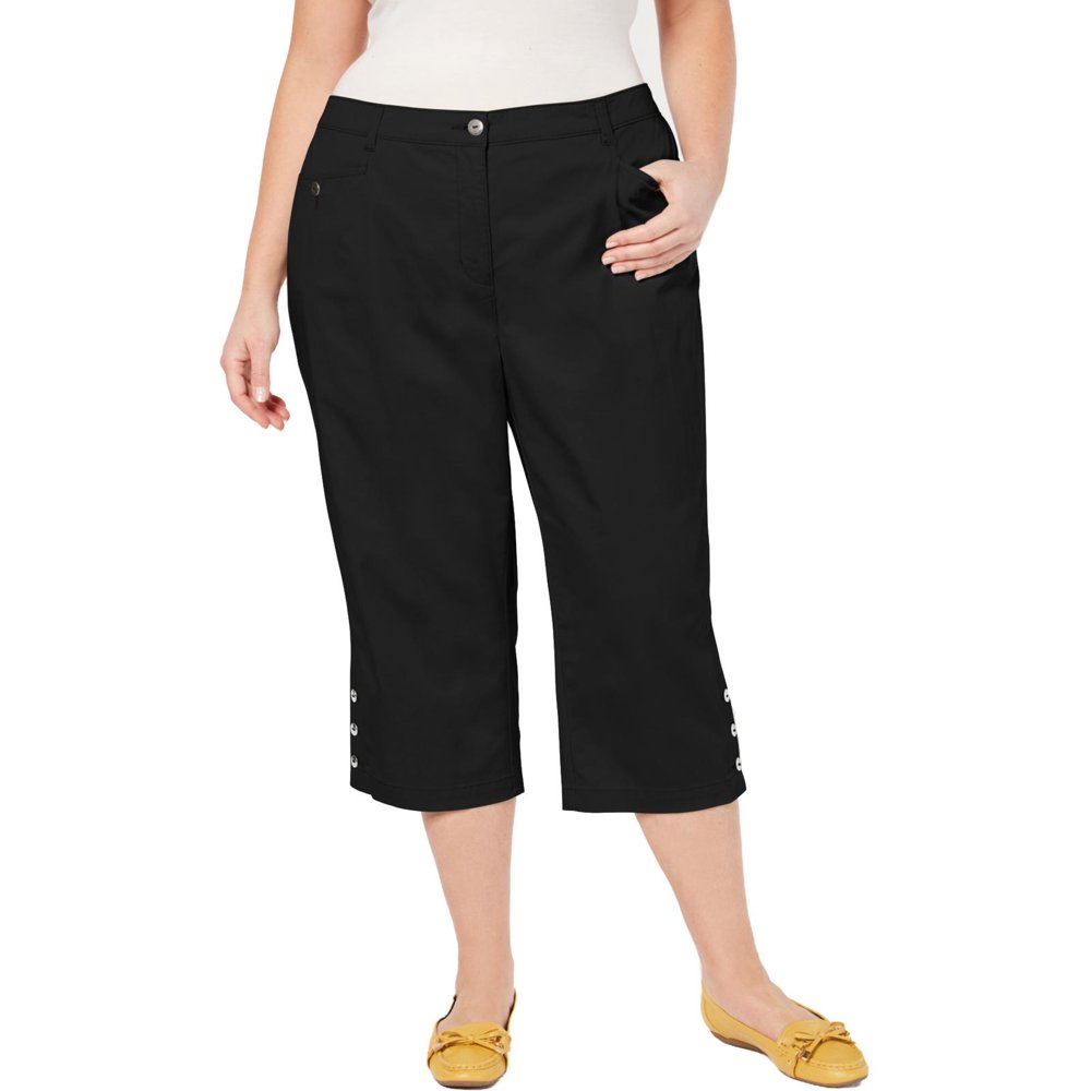 Karen Scott - Karen Scott Womens Plus Tummy Control Comfort Waist Capri ...