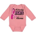 thumbnail image 3 of Inktastic Breast Cancer Awareness Nobody Fights Alone Pink Ribbon Boys or Girls Long Sleeve Baby Bodysuit, 3 of 5