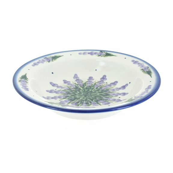 Blue Rose Polish Pottery Lavender Fields Soup Plate with Rim