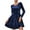Navy, variant on Women's Velvet Dress Fall Winter Long Sleeve Cocktail Christmas Party Club Dresses Flare Swing Mini Prom Dress for Wedding Guest 2024 Black M