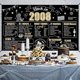 thumbnail image 4 of Gran pancarta de cumpleaños número 16, decoración de fondo para niños y niñas. Años 2008: suministros para fiestas de feliz cumpleaños número 16. Póster fotográfico negro y dorado para dieciséis, 4 of 6