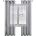 thumbnail image 1 of Lote de 2 150x250cm（Largeur x Hauteur）Rideaux Voilage Gris en Effet Lin - A Oeillets Rideau Decoración Chambre Semi-Transparent pour Salon Rideau Cuisine, 1 of 4