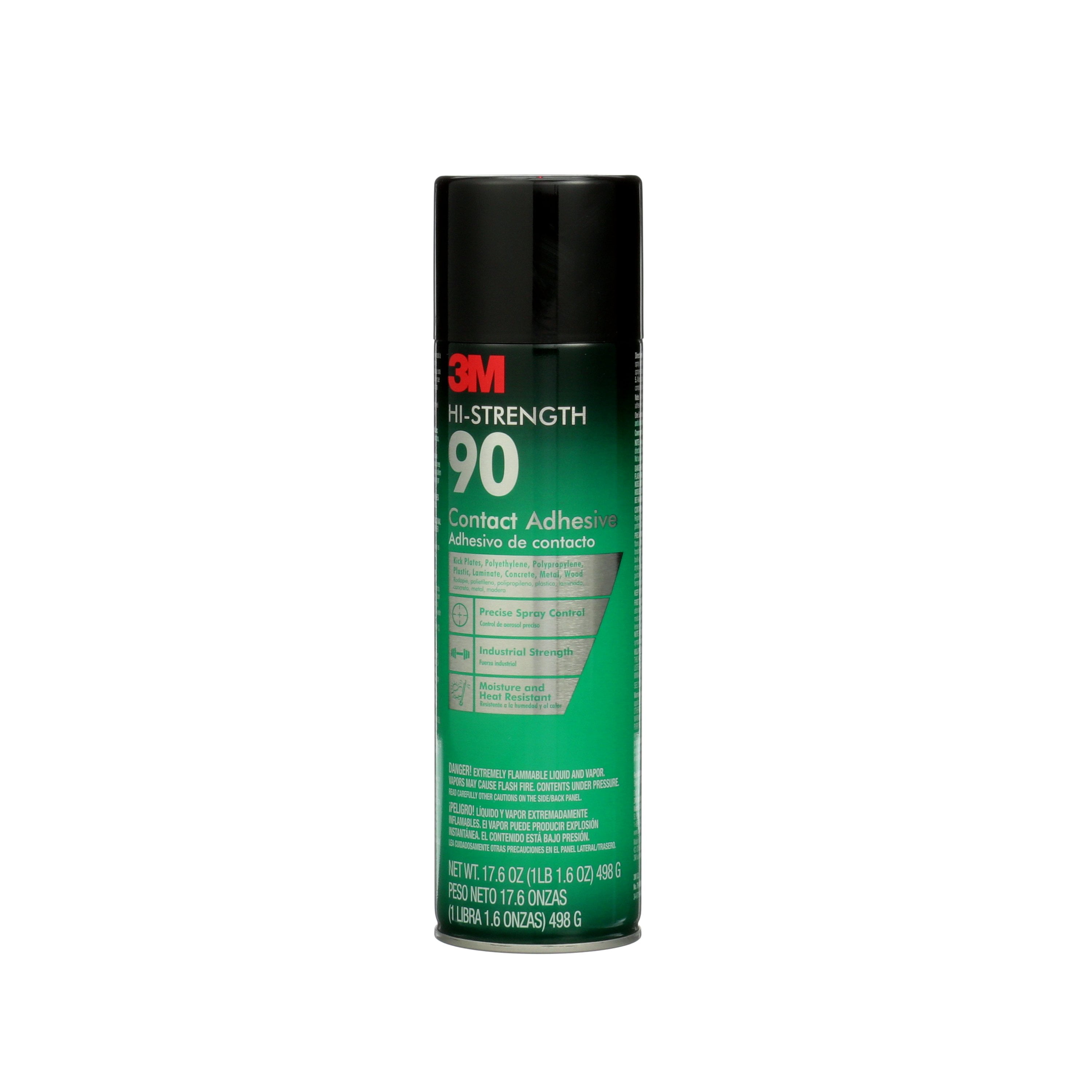 3M Spray Adhesive: 24 oz Aerosol Can, Clear - High Tack, 160 ° F Max Operating Temperature, 28 Sq ft Coverage, High Strength Bond, Flammable