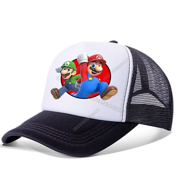Gorra de béisbol de Super Mario Bros para hombre y mujer, gorro de princesa Peach para niña, gorro de Anime para niño, gorra de malla de dibujos animados, sombrero para el sol para hombre y mujer Fivean unisex
