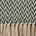 thumbnail image 4 of Hunter Green  Zig-Zag Cotton Throw 50x60 with a 2.5-inch fringe, 4 of 5