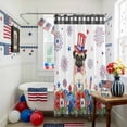 thumbnail image 3 of Independence Day Shower Curtain, 72" x 72", Cartoon Pug Dog Cute Puppy Red Blue Flower Waterproof Bathroom Curtain Washable Shower Curtain Set with 12 Hooks, 3 of 9