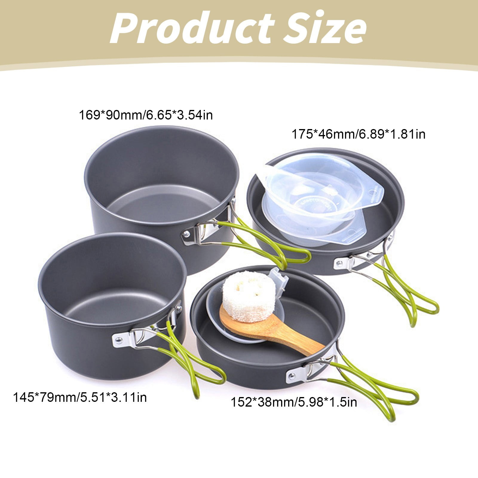 A Cookware Pot Set Clearance! Outdoor Camping Set Pot Cookware Picnic Pot Set Portable Alumina Heat Shielded Set Pot for 2 To 3 People Cooking Utensils