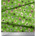 thumbnail image 3 of Soimoi Green Cotton Voile Fabric Direction Compass,Map & Airplane Travel Decor Fabric Printed Yard 42 Inch Wide, 3 of 3