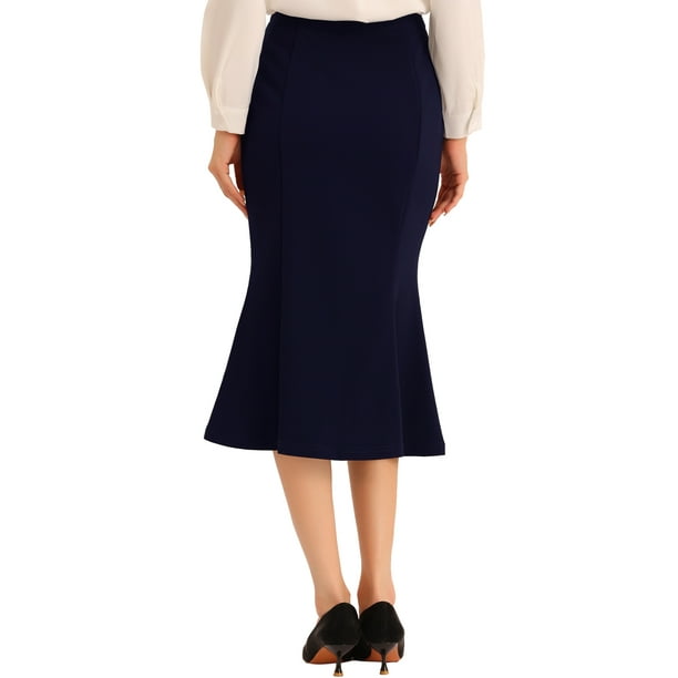 Navy blue pencil skirt clearance xl