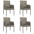 thumbnail image 2 of vidaXL 5 Piece Garden Dining Set with Cushions Black and Grey Poly Rattan, 2 of 5