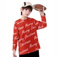 thumbnail image 6 of BaoFuBaoMei Funny Graphic Tees Boys Girls Christmas Merry Christmas Long Sleeve Pullover Shirt Slim Crew Neck Fall Clothes for Christmas Dinner Vacation Holiday, 6 of 7