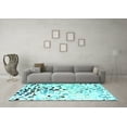 thumbnail image 3 of Ahgly Company Machine Washable Indoor Rectangle Oriental Turquoise Blue Industrial Area Rugs, 8' x 12', 3 of 4