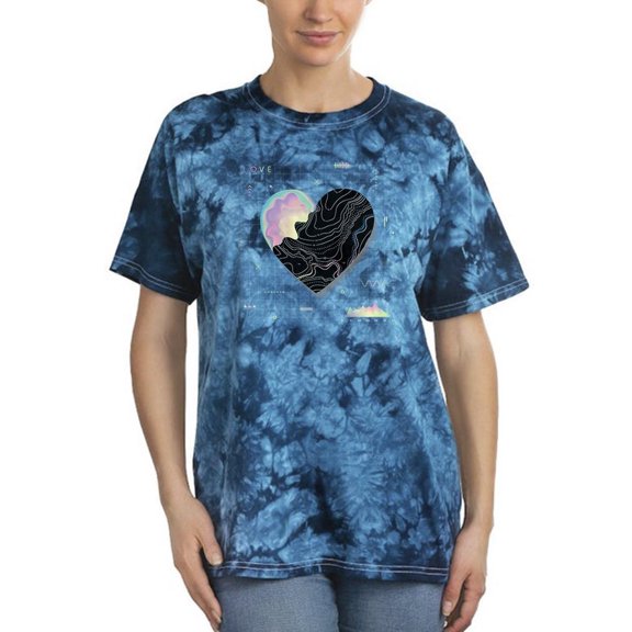 Abstract Heart W Paint Tie Dye Crystal Women -Image by Shutterstock, Female Large