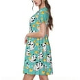 thumbnail image 2 of Uemuo Panda Bathing Print Womens Summer Dress Casual Swing Short Sleeve Sundresses Beach A-line Shift Dress, 2 of 6