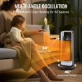 thumbnail image 5 of 1500W Electric Space Heater with Remote - 2 Heat Settings (1000W/1500W) & Thermostat - Quiet Ceramic Heater for Office, Desk & Indoor Use, 5 of 11