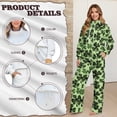 thumbnail image 7 of SCRAWLGOD St. Patrick's Day Four Leaf Clover Print Black Green Women 2 Piece Outfits Fall Sweatsuits Turtleneck Sweatshirt Wide Leg Sweatpants Lounge Sets Cozy Fashion Pullover Tracksuit, XS, 7 of 7