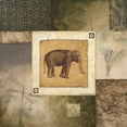 thumbnail image 2 of Marcon, Michael 26x26 Black Ornate Wood Framed with Double Matting Museum Art Print Titled - Elephant Woodcut, 2 of 4