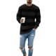 thumbnail image 3 of Suéter casual a rayas de moda para hombre, cuello redondo, top de punto, estilo versátil, fácil de limpiar, ajuste cómodo, 3 of 6