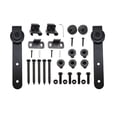 thumbnail image 2 of Mini Sliding Barn Door Hardware Cabinet Kit Top Mounted Hanging Hanger Track Steel Rail Set Smooth Silent ,Easy to Install, 2 of 7