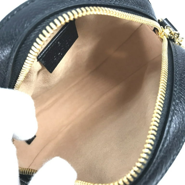 Pre Owned Gucci 550618 Shelly line GG Pochette Crossbody Chain bag Shoulder Bag Black Good Walmart