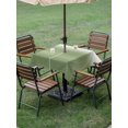 thumbnail image 4 of Outdoor Tablecloth with Umbrella Hole for Patio/Picnic/Party/Camping, Dark Sage Green Waterproof Table Cloth Square Cover Washable, Modern Ombre Abstract Aesthetics (54"x 54"), 4 of 9