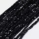 Glass Beads Strands Faceted Cube Black 3~3.5x3~3.5x3~3.5mm Hole: 1mm 98~100pcs/strand 28~30cm
