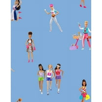 Barbie the Athlete Removable Vinyl Wallpaper, Denim