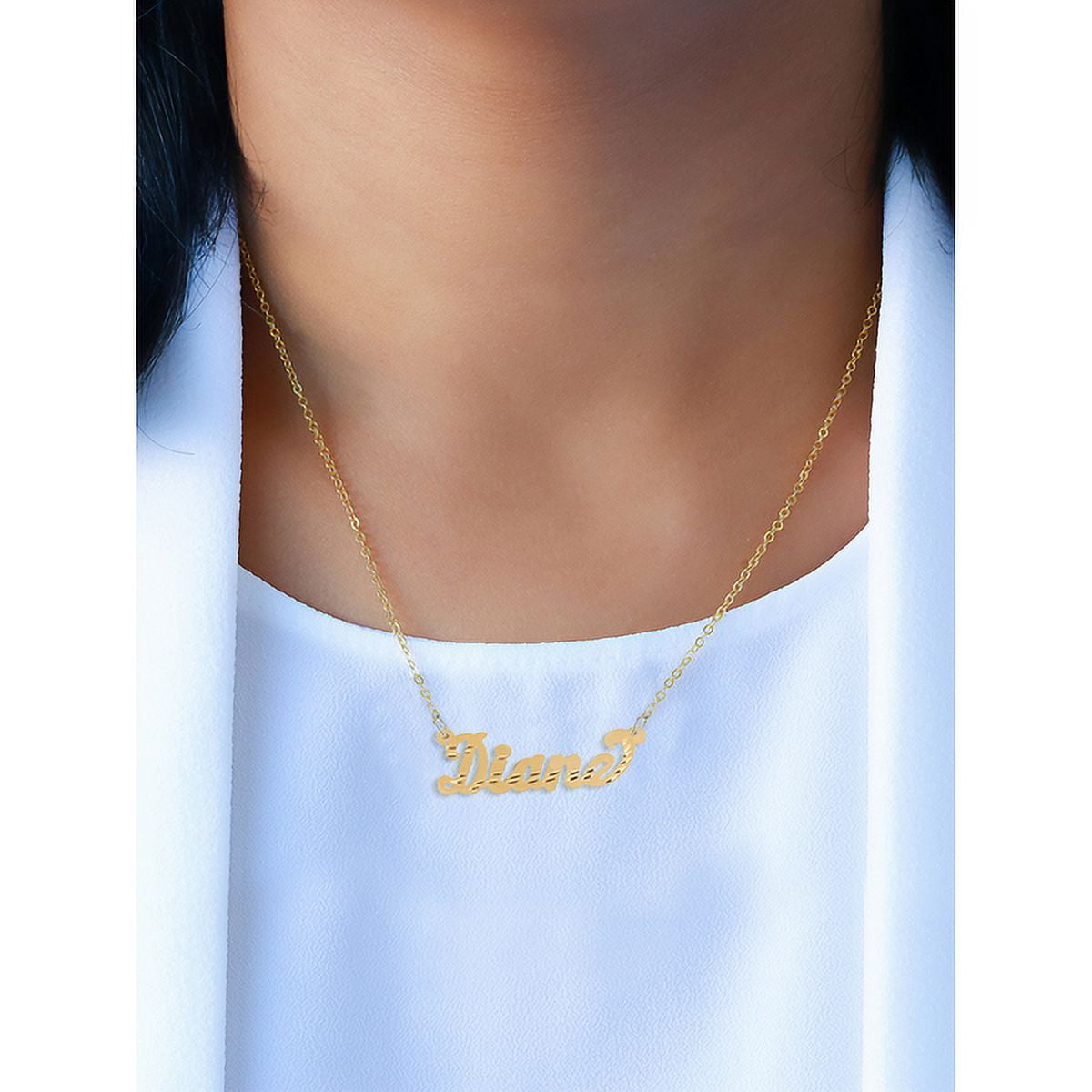 Personalized Name Necklace with Diamond Cut
