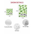 thumbnail image 7 of St Patrick's Day Kitchen Dish Towels for Drying Dishes Set of 3, Lucky Shamrock Leaf Plants Spring Green Waffle Weave Microfiber Hand Tea Bathroom Towels Quick Dry & Absorbent Towel 12x12, 7 of 7