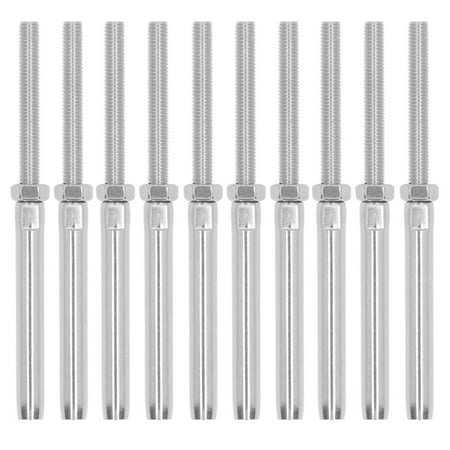 

Railing Swage Lag Screw Kit 10Pcs Safe Corrosion Resistance Vibration Polished Face High Strength Thread Swage Lag Screw Stainless Steel For Warehouse M5 2.5mm/0.1in
