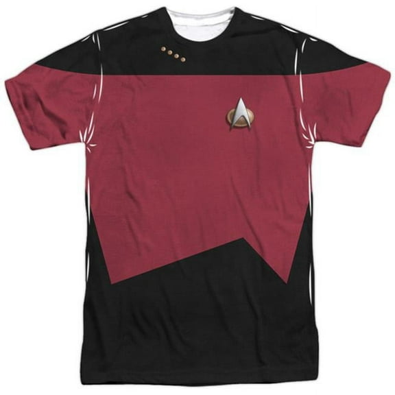 Star Trek Men's Tng Command Uniform Sublimation T-shirt White