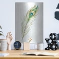 thumbnail image 6 of Luxe Metal Art 'Watercolor Peacock Feather II' by Ethan Harper, Metal Wall Art, 12"x16", 6 of 9