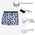 thumbnail image 3 of Balery Blue Ink Flowers Calzoncillos bóxer para hombre, ropa interior de algodón suave y transpirable con cinturilla de nailon-Medium, 3 of 5