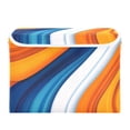 thumbnail image 7 of Yayeee Collapsible Cube Storage Bin with Lid Fabric Closet Decorative Basket with Handles, Orange Abstract Wavy, 7 of 7