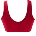 thumbnail image 5 of Swuxness Women's Thin Push Up Wireless Bra, Women's Front Closure Bra, Women's Solid Color Wide Straps Support Everyday Bra with Side Coverage Red, L, 5 of 5