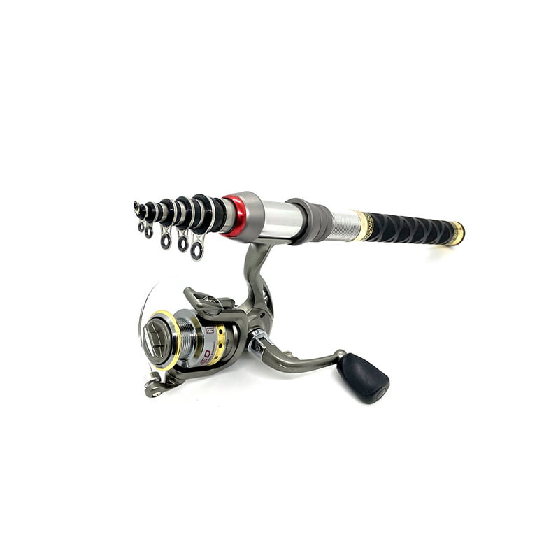 Tianlaimei Telescopic Fishing Rod Carbon Fiber Sea Saltwater Spinning Pole  Reel Combo Full Kit with 100M Line & Bag