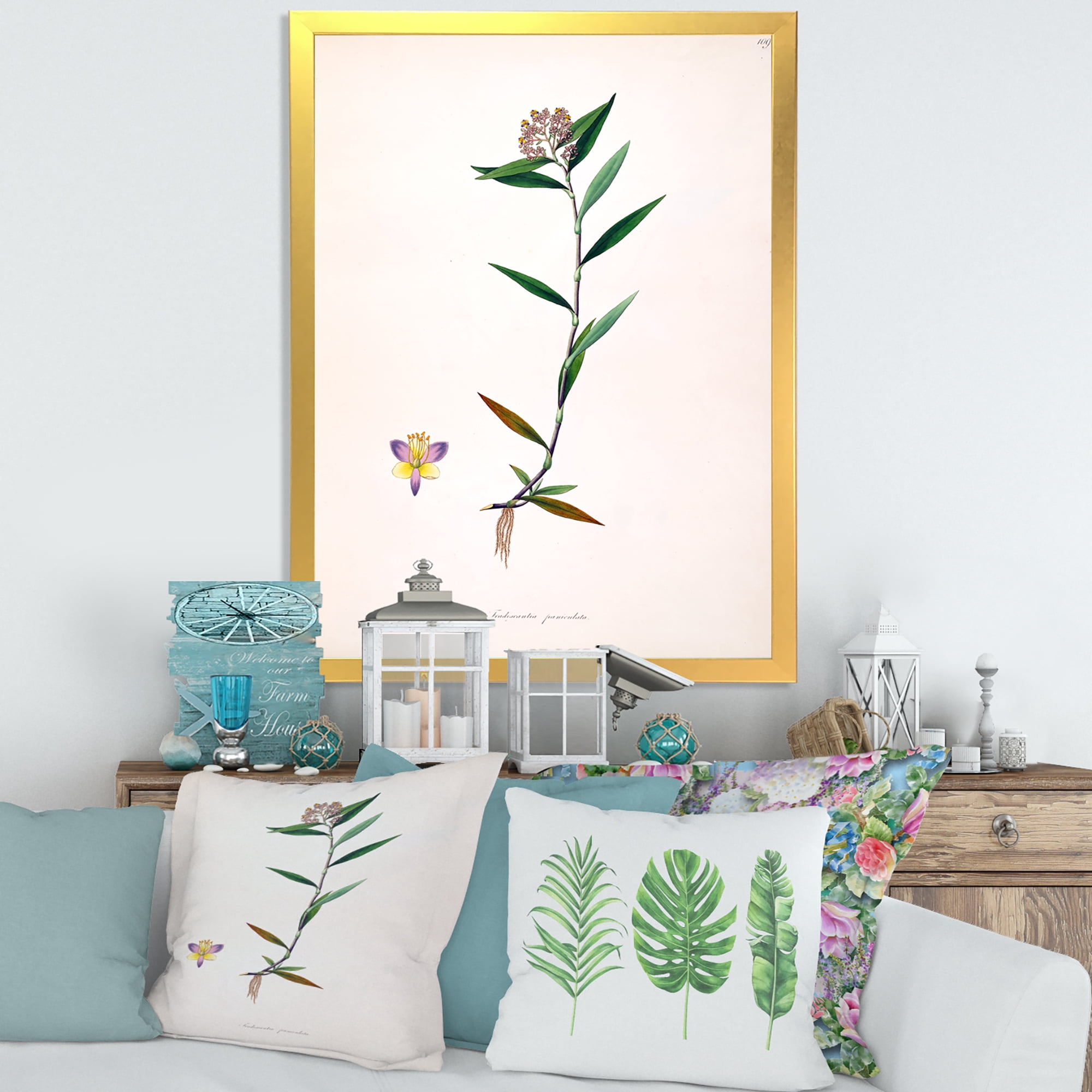 Designart 'Ancient Botanicals XIX' Farmhouse Framed Art Print