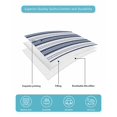 thumbnail image 5 of Navy Blue Striped Twin XL Size Down Alternative Comforter, Lightweight Comforter Quilt Bedding Set with Pillow Shams Farmhouse Striped Geometric Art All Seasons Bed Comforter Duvet Insert 68"x98", 5 of 7