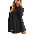 thumbnail image 1 of Suéter de punto suelto con cuello alto para mujer, moda europea y americana, 1 of 6