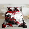 thumbnail image 2 of Castle Fairy Japanese Samurai 3 Pieces Queen Comforter Set for Boys Girls,Anime Exotic Style Ultra Soft Bedding Sets,Black Red Bedding Comforter Set Breathable,Lightweight Room Decor,Reversible, 2 of 8