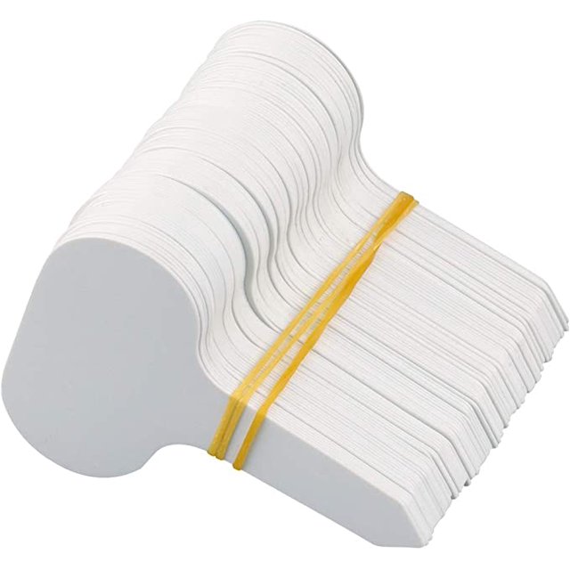 100 Piezas Etiquetas para Plantas Etiquetas para Plántulas Vegetales Plantación Plástico Impermeable para Exteriores, Blanco, 10x6CM