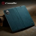 thumbnail image 4 of CaseMe Wallet Case Anti-Fall Retro Handmade Leather Magnetic Case Card Slot for iPhone 13 Pro Max (Blue), 4 of 9