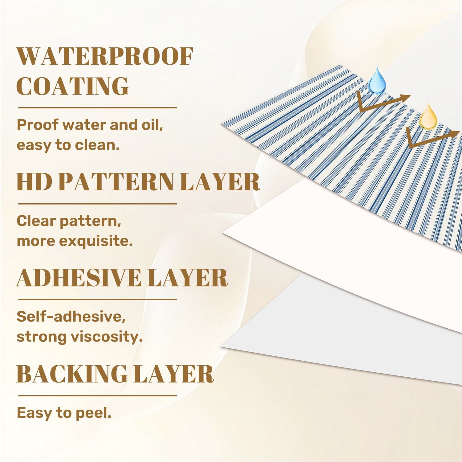 Peel and Stick Wallpaper Blue White Vertical Striped Minimalist Classic Wall Mural 17.7in x 9.8ft Self Adhesive Removable Wall Paper Renter Friendly Wallpaper for Bedroom Studio Lake House