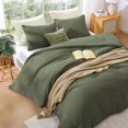 thumbnail image 5 of Catami Prewashed fabric 3-piece Bed in a Bag Comforter Set with Sheets,Olive Green,Queen, 5 of 9