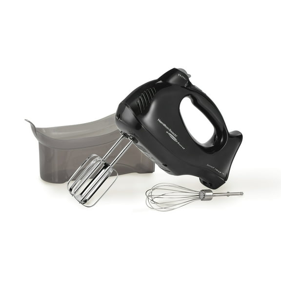 Hamilton Beach 6-Speed Electric Hand Mixer with QuickBurst Technology, Storage Case & 3 Attachments, Black