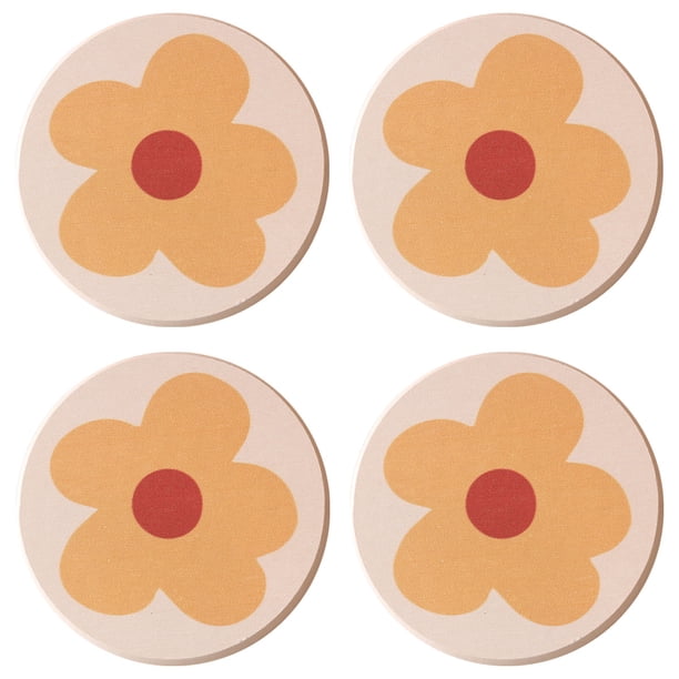 4 posavasos de barro diatomeas, almohadillas absorbentes, posavasos redondos antideslizantes de dibujos animados, mesa de comedor para el hogar, almohadillas aislantes para tazas de té