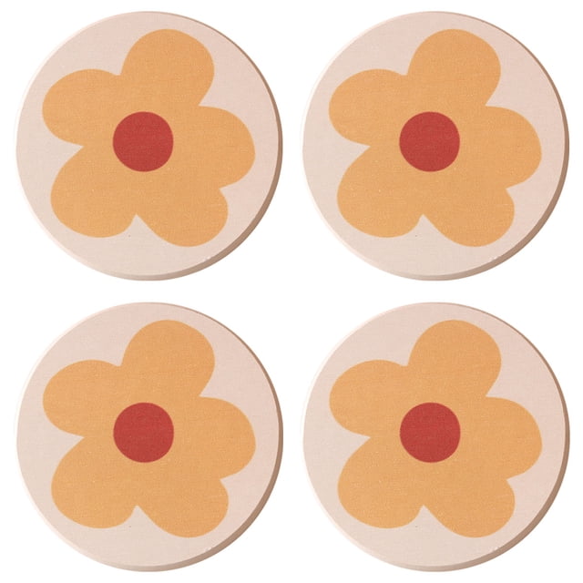 4 posavasos de barro diatomeas, almohadillas absorbentes, posavasos redondos antideslizantes de dibujos animados, mesa de comedor para el hogar, almohadillas aislantes para tazas de té