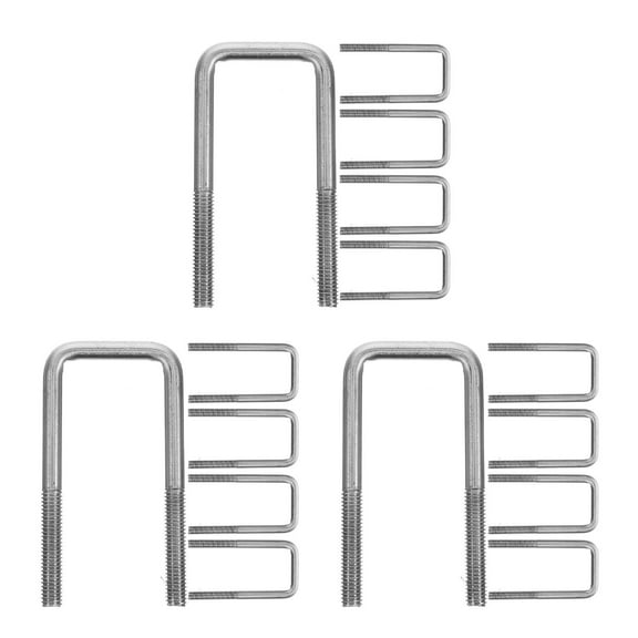 15 PCS Heavy Duty Stainless Steel U-Bolts Square U-Bolt Clamp for Pipe Fixing Wear Resistant U-Shaped Bracket for Marine and Trailer Applications ( 6)