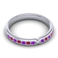 thumbnail image 3 of Diamond-Capitals 0.30 Carat Round Shape Amethyst & Red Ruby Gemstone Lovely Anniversary Eternity Band for Ladies Solid 18K White Gold Size 9.5, 3 of 8