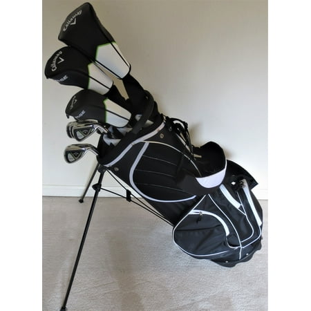 Putters Callaway Mens Callaway Complete Golf Set - Driver, Wood, Hybrid, Irons, Putter, Deluxe Stand Bag Stiff Flex ()
